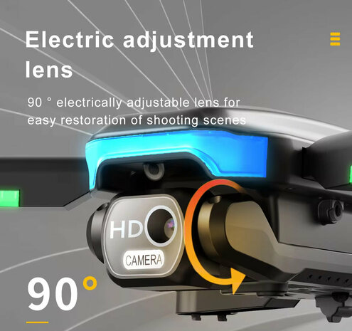Drone - brushless motor - HD camera live camera - hovermode - opvouwbaar incl. tas