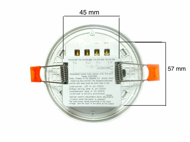Sensor Inbouw Plafond - PIR Bewegingsmelder bewegingssensor - 360 graden