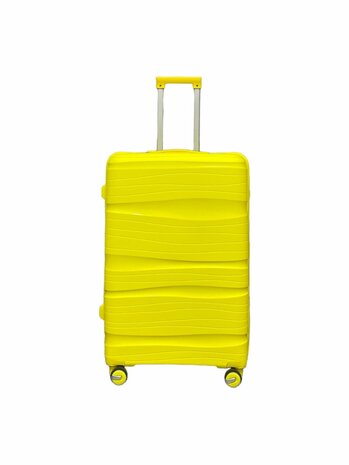 Kofferset - Trolleyset 3-delig - PP silicone reiskoffer geel 
