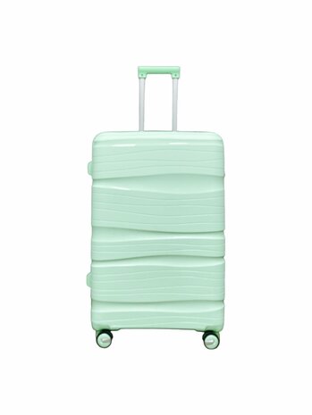 Kofferset - Trolleyset 3-delig - PP silicone reiskoffer licht Groen