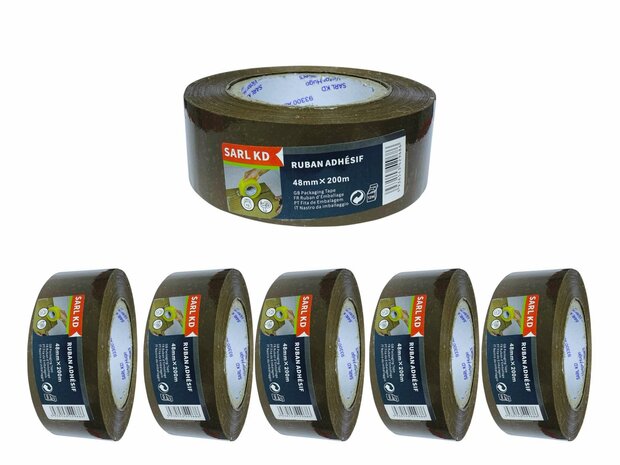 Verpakkingstape Bruine 48mm X 200m -Plakband-