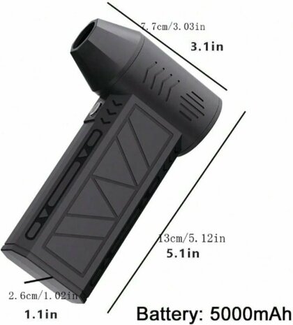Mini Jet Fan Luchtblazer - 130.000 RPM - 3 Standen - USB-C oplaadbaar