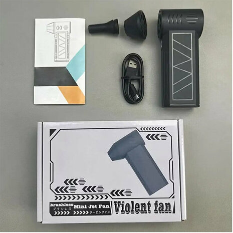 Mini Jet Fan Luchtblazer - 130.000 RPM - 3 Standen - USB-C oplaadbaar