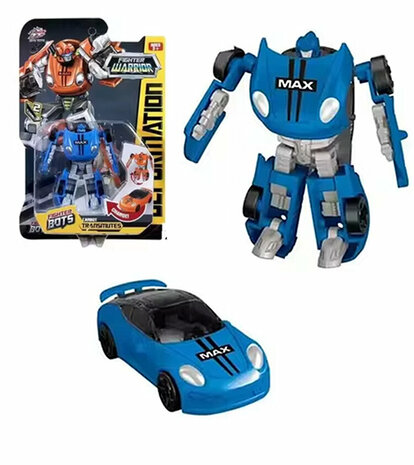 Transformeerbare Robot &amp; sportauto ( per 2 stuks ) Fighter - Warrior - Bots - Suba Racer 2-in-1 