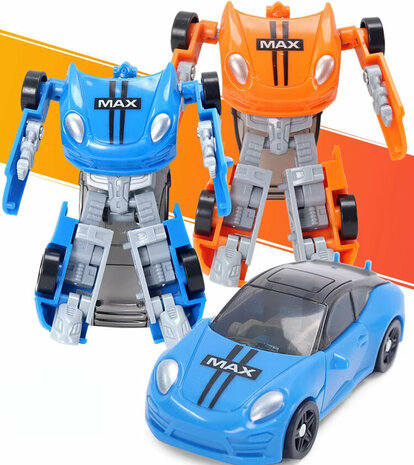 Transformeerbare Robot &amp; sportauto ( per 2 stuks ) Fighter - Warrior - Bots - Suba Racer 2-in-1 