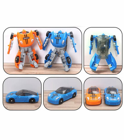 Transformeerbare Robot &amp; sportauto ( per 2 stuks ) Fighter - Warrior - Bots - Suba Racer 2-in-1 
