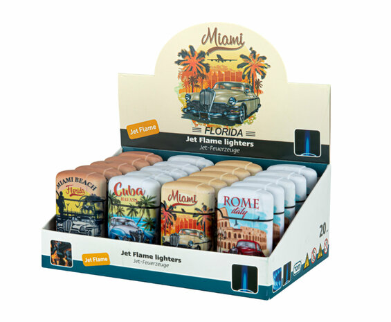 Turbo aanstekers - 20 stuks - Beach cuba-miami-roma-florida - Twind aansteker