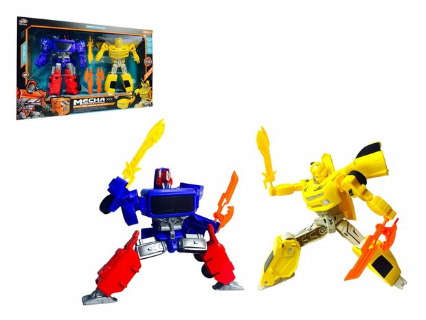 Transform Mecha Robots &ndash; 2in1 robot en auto - set van 2 stuks