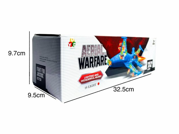 Aerial Warfare Jet &ndash; De Ultieme Stoere Straaljager - Led lichtjes - geluid - vliegtuig 33CM