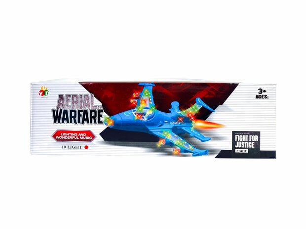 Aerial Warfare Jet &ndash; De Ultieme Stoere Straaljager - Led lichtjes - geluid - vliegtuig 33CM