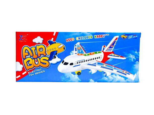 Speelgoed vliegtuig Airbus met geluid en lichtjes- kan rijden - 27CM Inclusief batterij