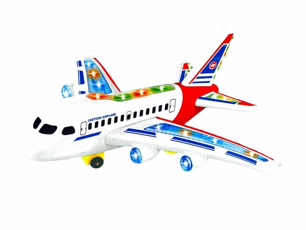 Speelgoed vliegtuig Airbus met geluid en lichtjes- kan rijden - 27CM Inclusief batterij