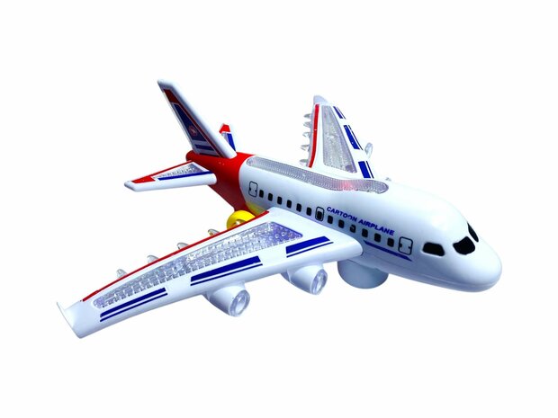 Speelgoed vliegtuig Airbus met geluid en lichtjes- kan rijden - 27CM Inclusief batterij