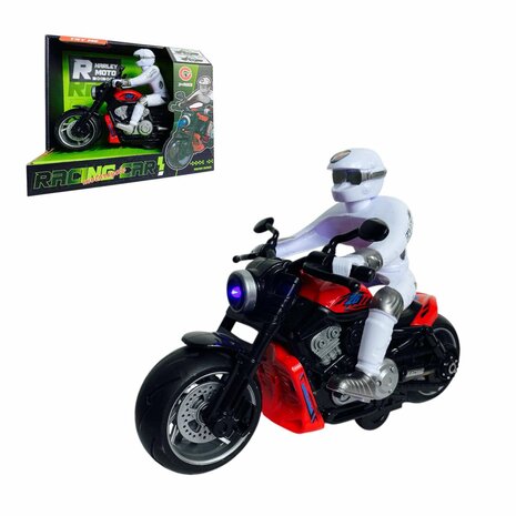 Race motorfiets speelgoed - met sirene en licht  - frictie aandrijving 