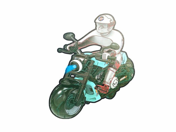 Race motorfiets speelgoed - met sirene en licht  - frictie aandrijving 