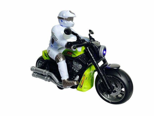 Race motorfiets speelgoed - met sirene en licht  - frictie aandrijving 