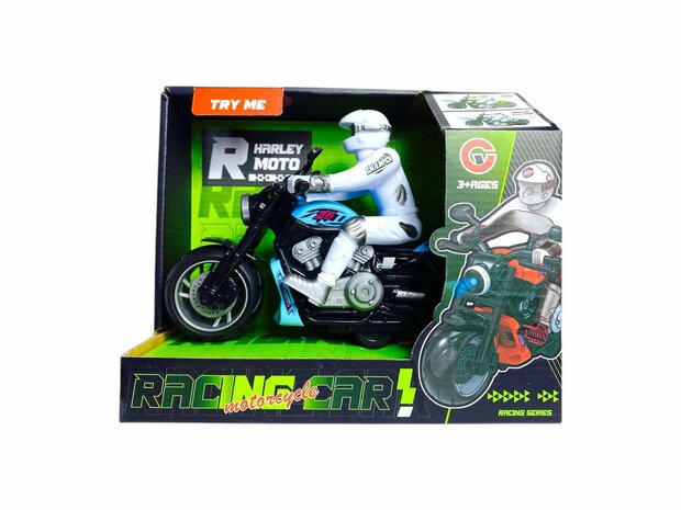Race motorfiets speelgoed - met sirene en licht  - frictie aandrijving 