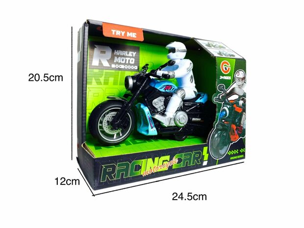 Race motorfiets speelgoed - met sirene en licht  - frictie aandrijving 