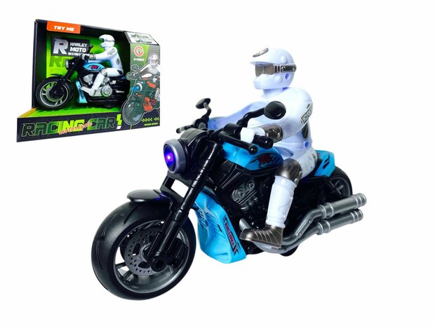 Race motorfiets speelgoed - met sirene en licht  - frictie aandrijving 