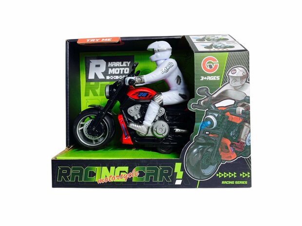 Race motorfiets speelgoed - met sirene en licht  - frictie aandrijving 