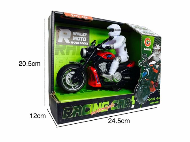 Race motorfiets speelgoed - met sirene en licht  - frictie aandrijving 