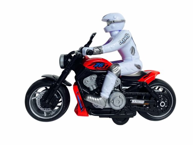 Race motorfiets speelgoed - met sirene en licht  - frictie aandrijving 