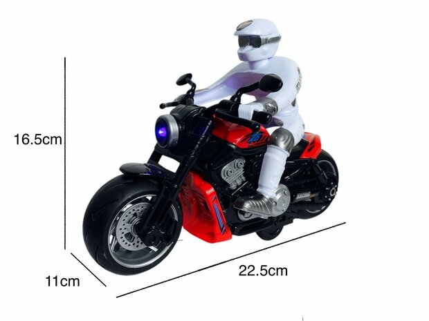 Race motorfiets speelgoed - met sirene en licht  - frictie aandrijving 