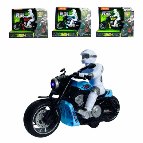 Race motorfiets speelgoed - met sirene en licht  - frictie aandrijving 