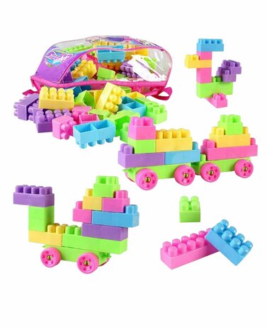 Toy Blocks - Building Blocks with Backpack - 50+ Pieces