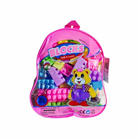 Toy Blocks - Building Blocks with Backpack - 50+ Pieces