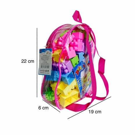 Toy Blocks - Building Blocks with Backpack - 50+ Pieces