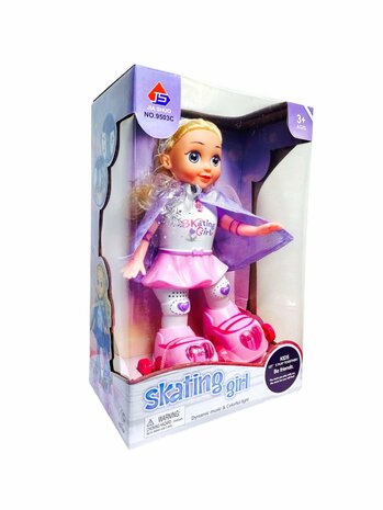 schaatspop met , muziek, zingt en danst, &amp; 3D Lighting 360&deg; - 31cm 