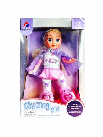 schaatspop met , muziek, zingt en danst, &amp; 3D Lighting 360&deg; - 31cm 