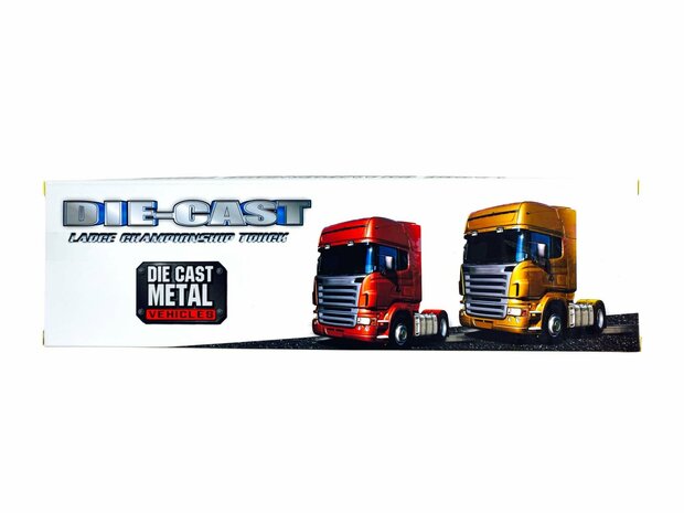 Vrachtwagen Ambulance + auto en helikopter - DIE-CAST - autotransporter + 2 mini auto&#039;s 3in1