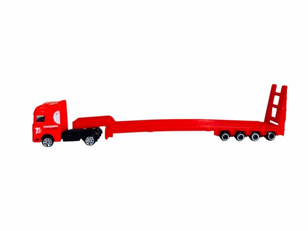 DIE-CAST - Vrachtwagen brandweerauto&#039;s - autotransporter + 2 mini auto&#039;s 3in1