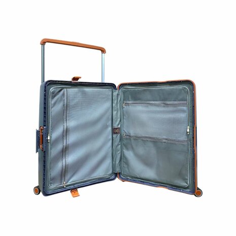 Hardcase kofferset staalblauw - 3 stuks - TSA Slot - brede handgreep ( Bubule )