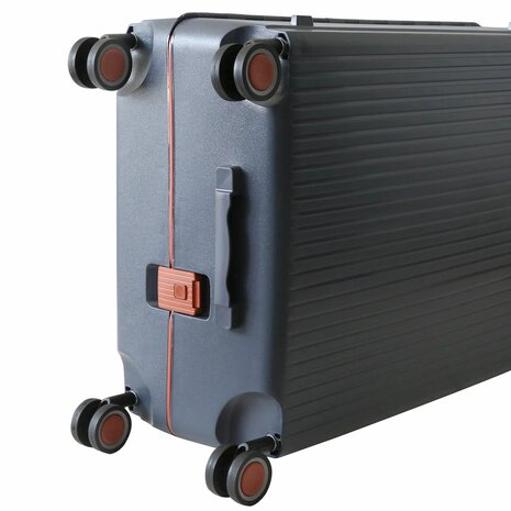 Hardcase kofferset staalblauw - 3 stuks - TSA Slot - brede handgreep ( Bubule )