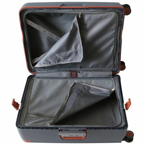 Hardcase kofferset staalblauw - 3 stuks - TSA Slot - brede handgreep ( Bubule )