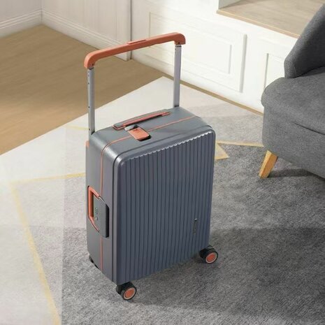 Hardcase kofferset staalblauw - 3 stuks - TSA Slot - brede handgreep ( Bubule )