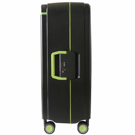 Hardcase kofferset zwart - 3 stuks - TSA Slot - brede handgreep ( Bubule )