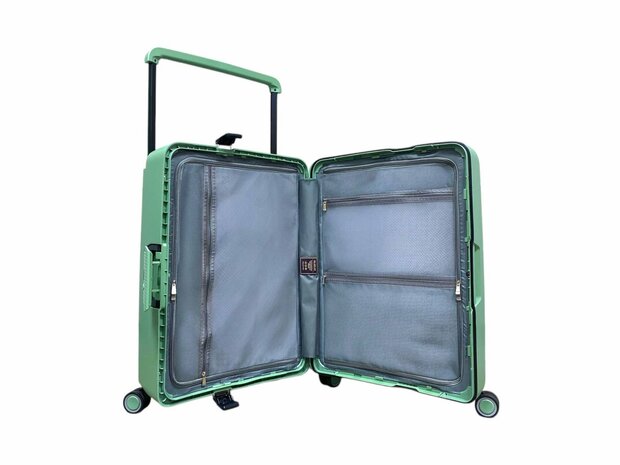 Hardcase kofferset pista groen - 3 stuks - TSA Slot - brede handgreep ( Bubule )