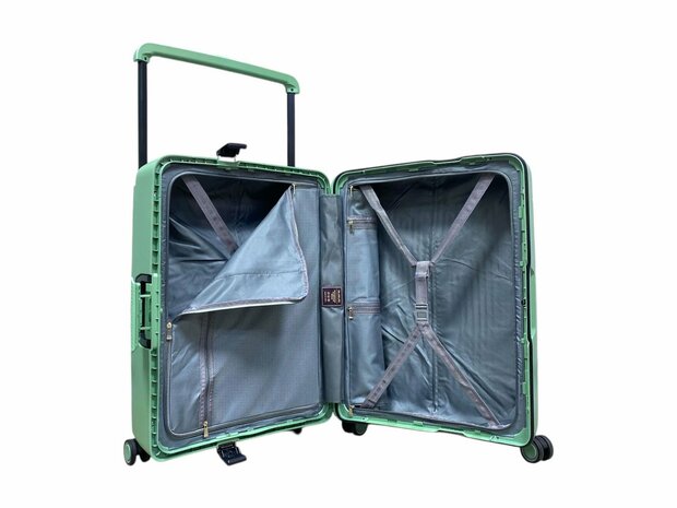 Hardcase kofferset pista groen - 3 stuks - TSA Slot - brede handgreep ( Bubule )