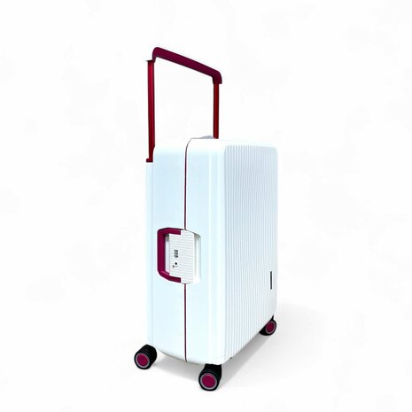Hardcase kofferset wit - 3 stuks - TSA Slot - brede handgreep ( Bubule )
