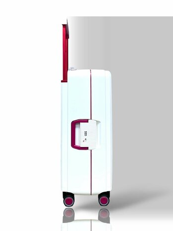 Hardcase kofferset wit - 3 stuks - TSA Slot - brede handgreep ( Bubule )