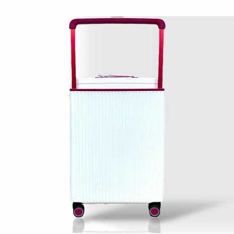 Hardcase kofferset wit - 3 stuks - TSA Slot - brede handgreep ( Bubule )