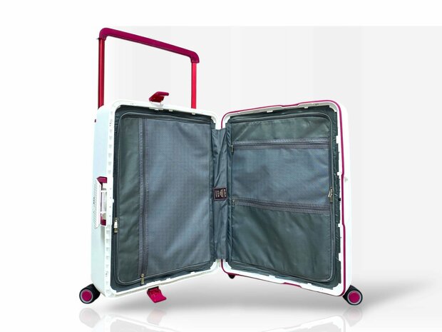 Hardcase kofferset wit - 3 stuks - TSA Slot - brede handgreep ( Bubule )
