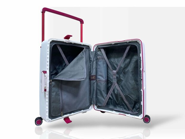 Hardcase kofferset wit - 3 stuks - TSA Slot - brede handgreep ( Bubule )