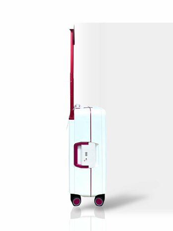 Hardcase kofferset wit - 3 stuks - TSA Slot - brede handgreep ( Bubule )