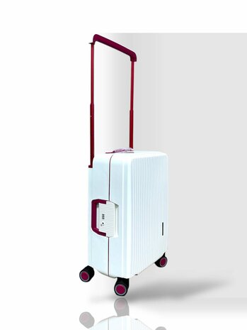 Hardcase kofferset wit - 3 stuks - TSA Slot - brede handgreep ( Bubule )