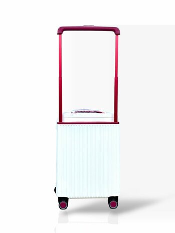 Hardcase kofferset wit - 3 stuks - TSA Slot - brede handgreep ( Bubule )